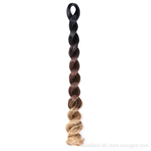 24inch Big Deep Wave Crochet Hair Extension Prestretched Synthetic Sea Body Wave Braiding Hair